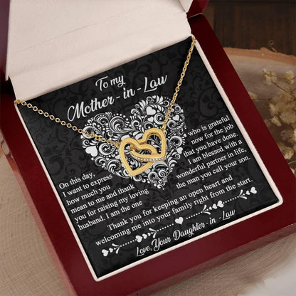 Gift for Mother-In-Law Thank You for Keeping an Open Heart - Interlocking Hearts Necklace - Mallard Moon Gift Shop