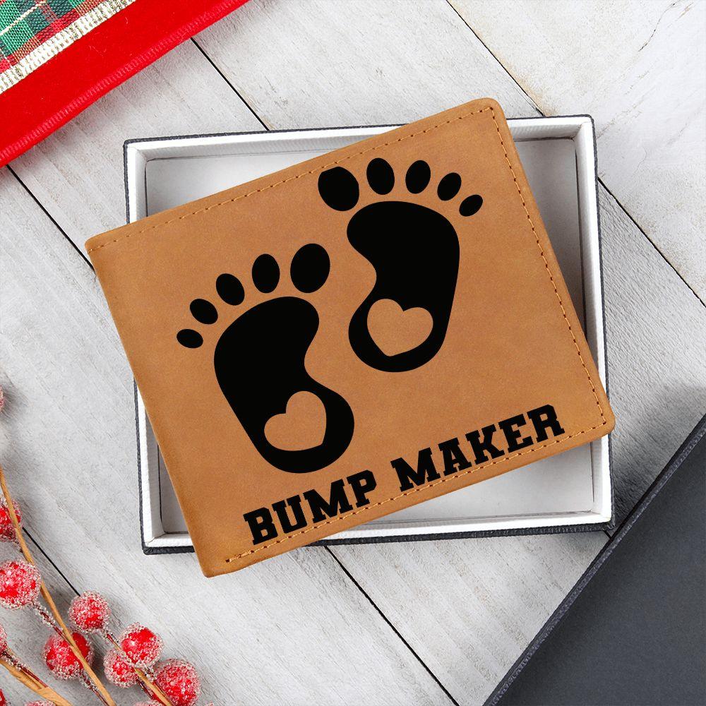 Gift for New Dad - Bump Maker Leather Wallet - Mallard Moon Gift Shop