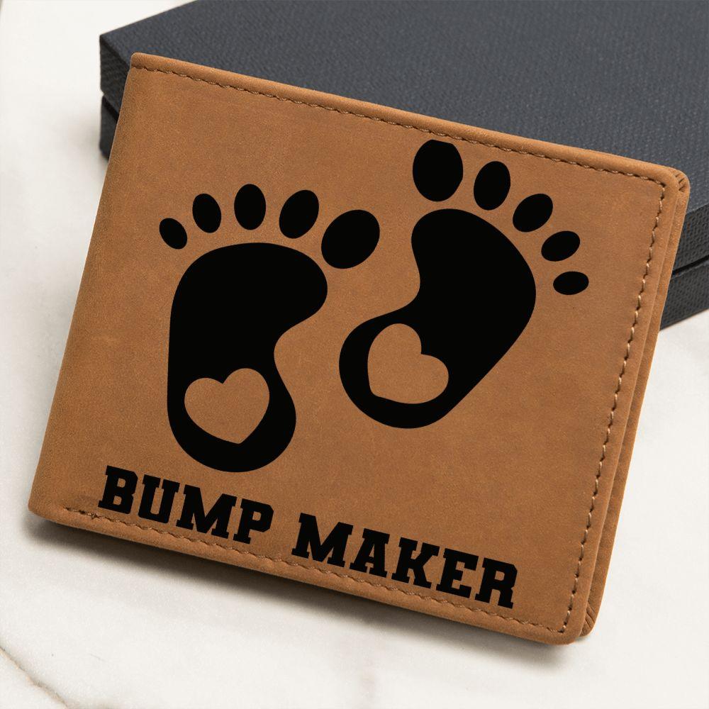 Gift for New Dad - Bump Maker Leather Wallet - Mallard Moon Gift Shop