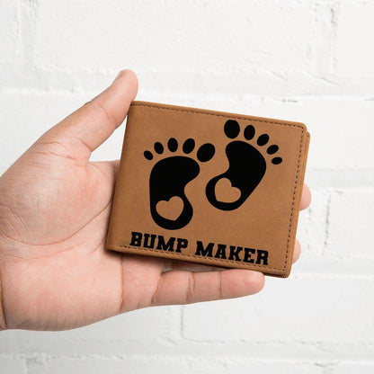 Gift for New Dad - Bump Maker Leather Wallet - Mallard Moon Gift Shop