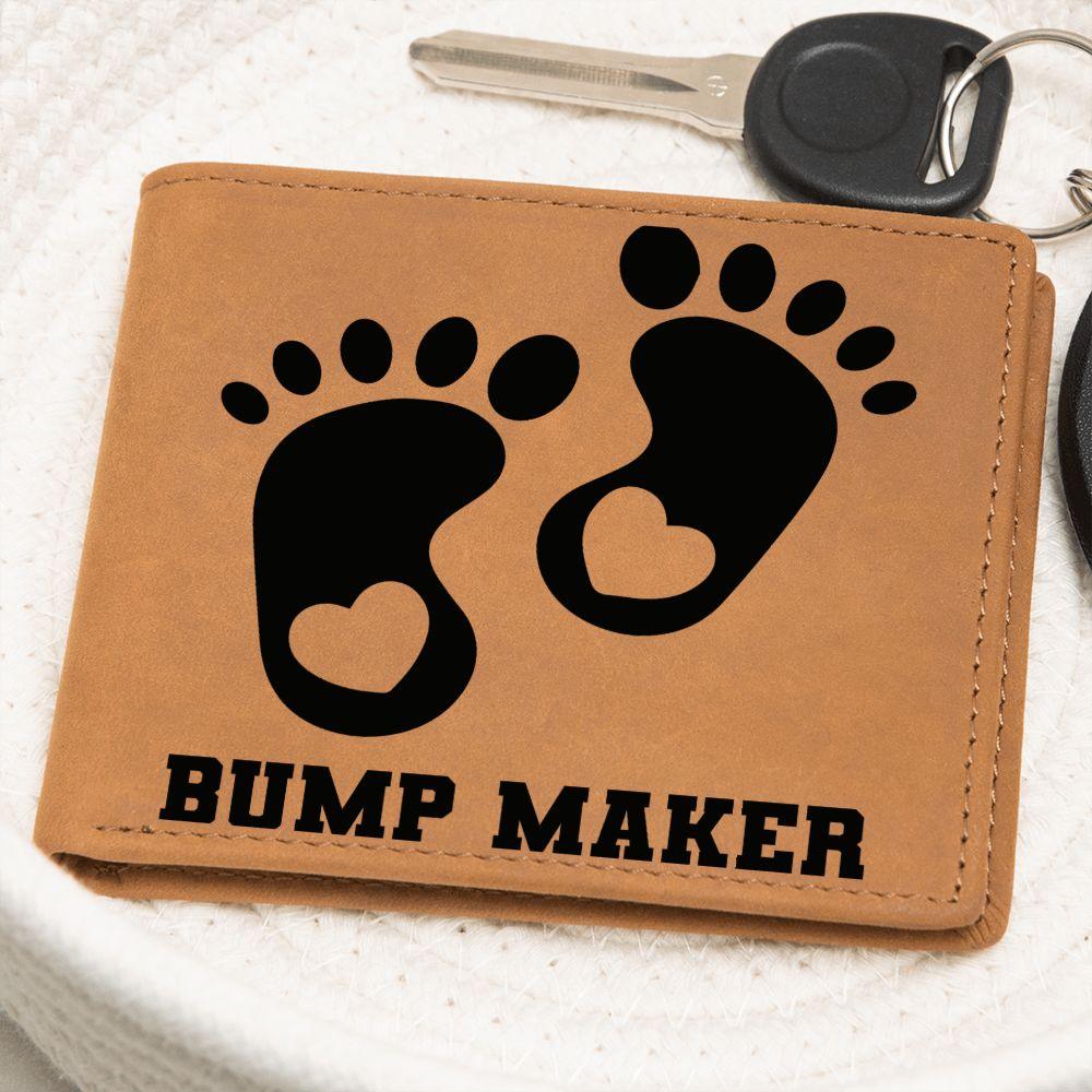 Gift for New Dad - Bump Maker Leather Wallet - Mallard Moon Gift Shop