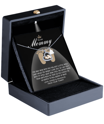 Gift for New Mom Baby Feet Pendant Necklace I Love You with My Smile - Mallard Moon Gift Shop