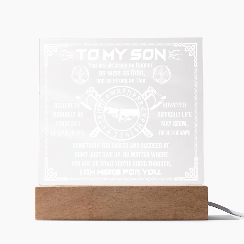Gift for Son You are as Brave as Ragnar Inspirational Acrylic Plaque - Mallard Moon Gift Shop