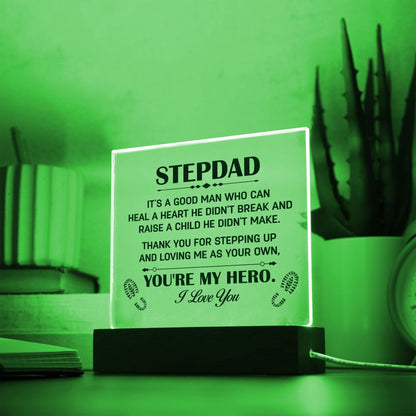 Gift for Stepdad Thank You for Stepping Up Acrylic Plaque - Mallard Moon Gift Shop