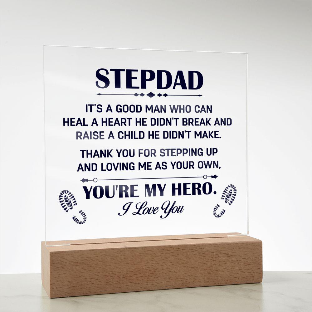 Gift for Stepdad Thank You for Stepping Up Acrylic Plaque - Mallard Moon Gift Shop