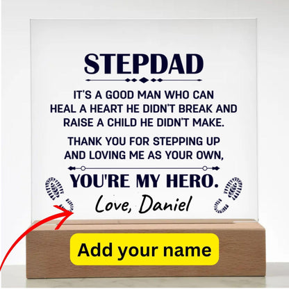 Gift for Stepdad Thank You for Stepping Up Acrylic Plaque - Mallard Moon Gift Shop