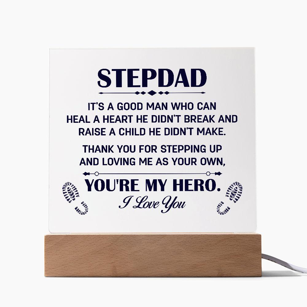 Gift for Stepdad Thank You for Stepping Up Acrylic Plaque - Mallard Moon Gift Shop