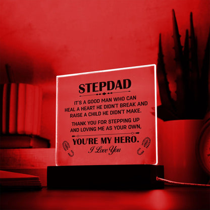 Gift for Stepdad Thank You for Stepping Up Acrylic Plaque - Mallard Moon Gift Shop