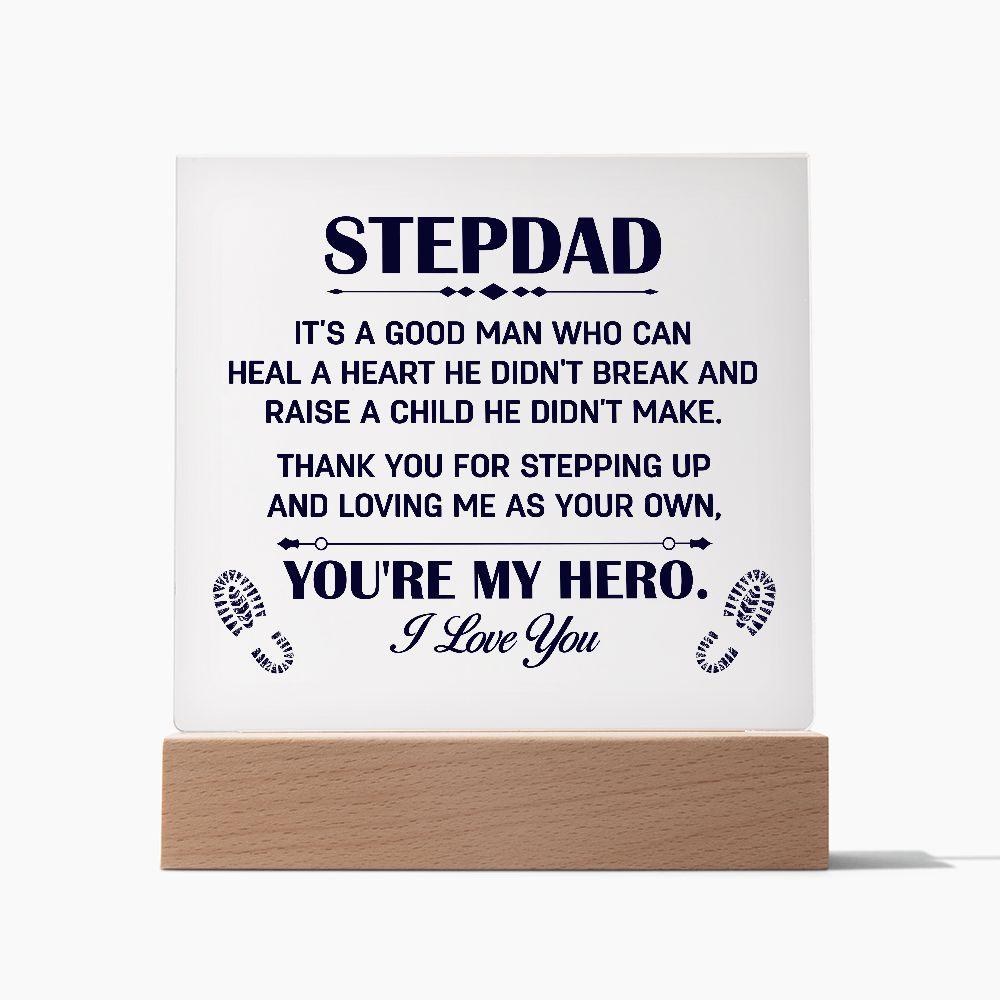 Gift for Stepdad Thank You for Stepping Up Acrylic Plaque - Mallard Moon Gift Shop