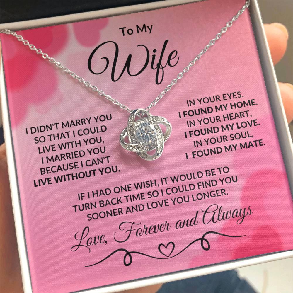 Gift for Wife I Found My Mate Valentine Love Knot Necklace - Mallard Moon Gift Shop