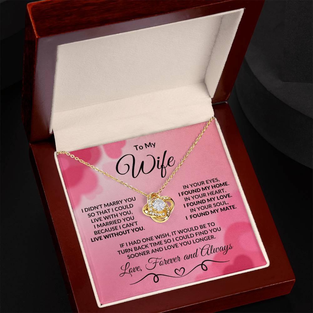 Gift for Wife I Found My Mate Valentine Love Knot Necklace - Mallard Moon Gift Shop