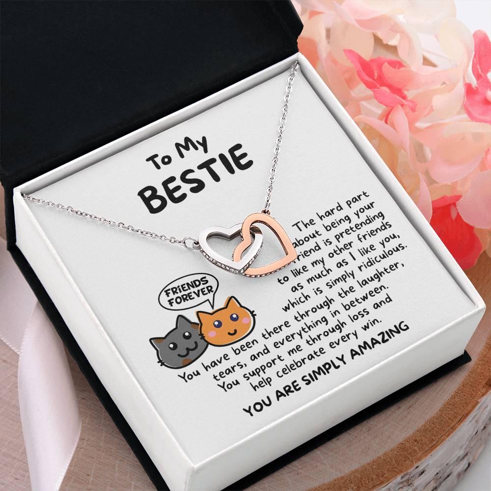 Gift for your Bestie, You are Amazing Interlocking Hearts Necklace - Mallard Moon Gift Shop