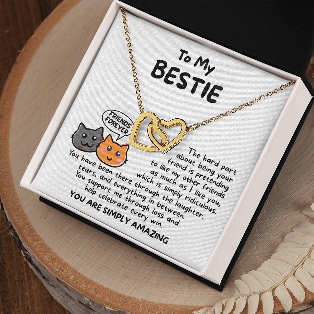 Gift for your Bestie, You are Amazing Interlocking Hearts Necklace - Mallard Moon Gift Shop