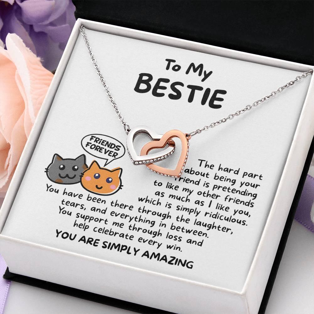 Gift for your Bestie, You are Amazing Interlocking Hearts Necklace - Mallard Moon Gift Shop