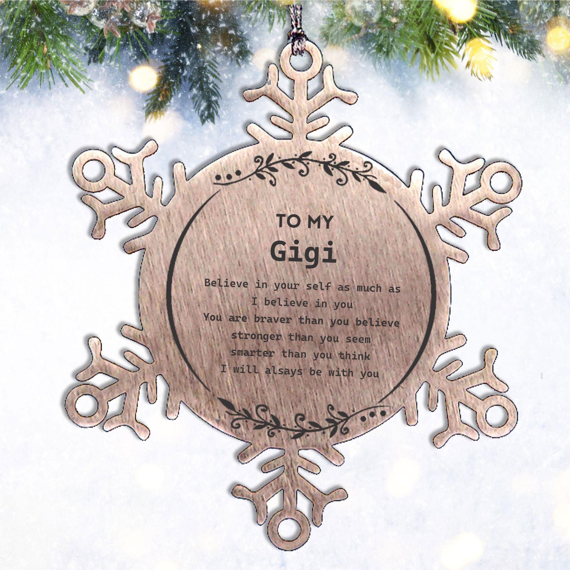 Gigi Snowflake Ornament Gifts, To My Gigi You are braver than you believe, stronger than you seem, Inspirational Gifts For Gigi Ornament, Birthday, Christmas Gifts For Gigi Men Women - Mallard Moon Gift Shop