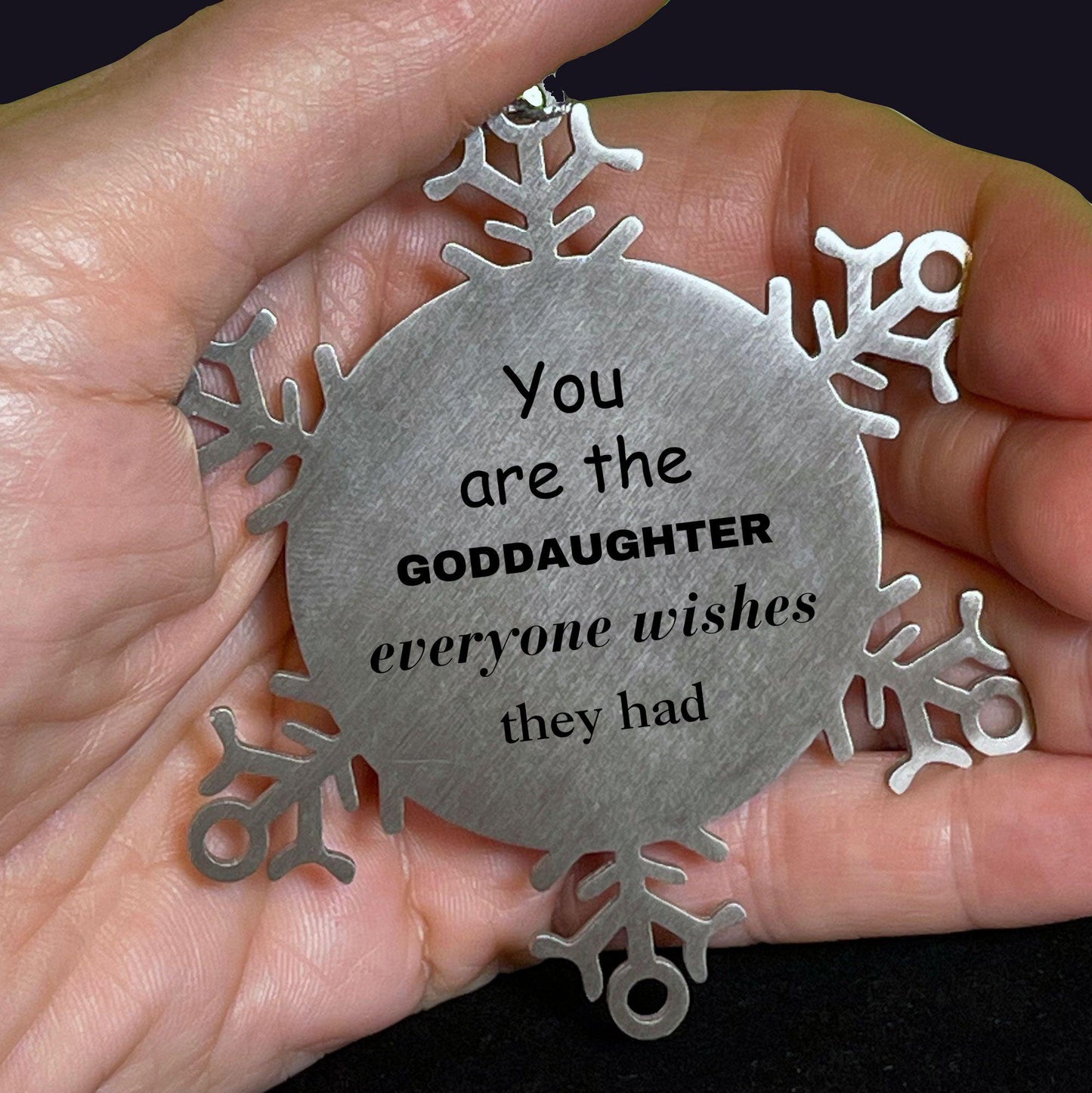 Goddaughter Snowflake Ornament, Everyone wishes they had, Inspirational Ornament For Goddaughter, Goddaughter Gifts, Birthday Christmas Unique Gifts For Goddaughter - Mallard Moon Gift Shop