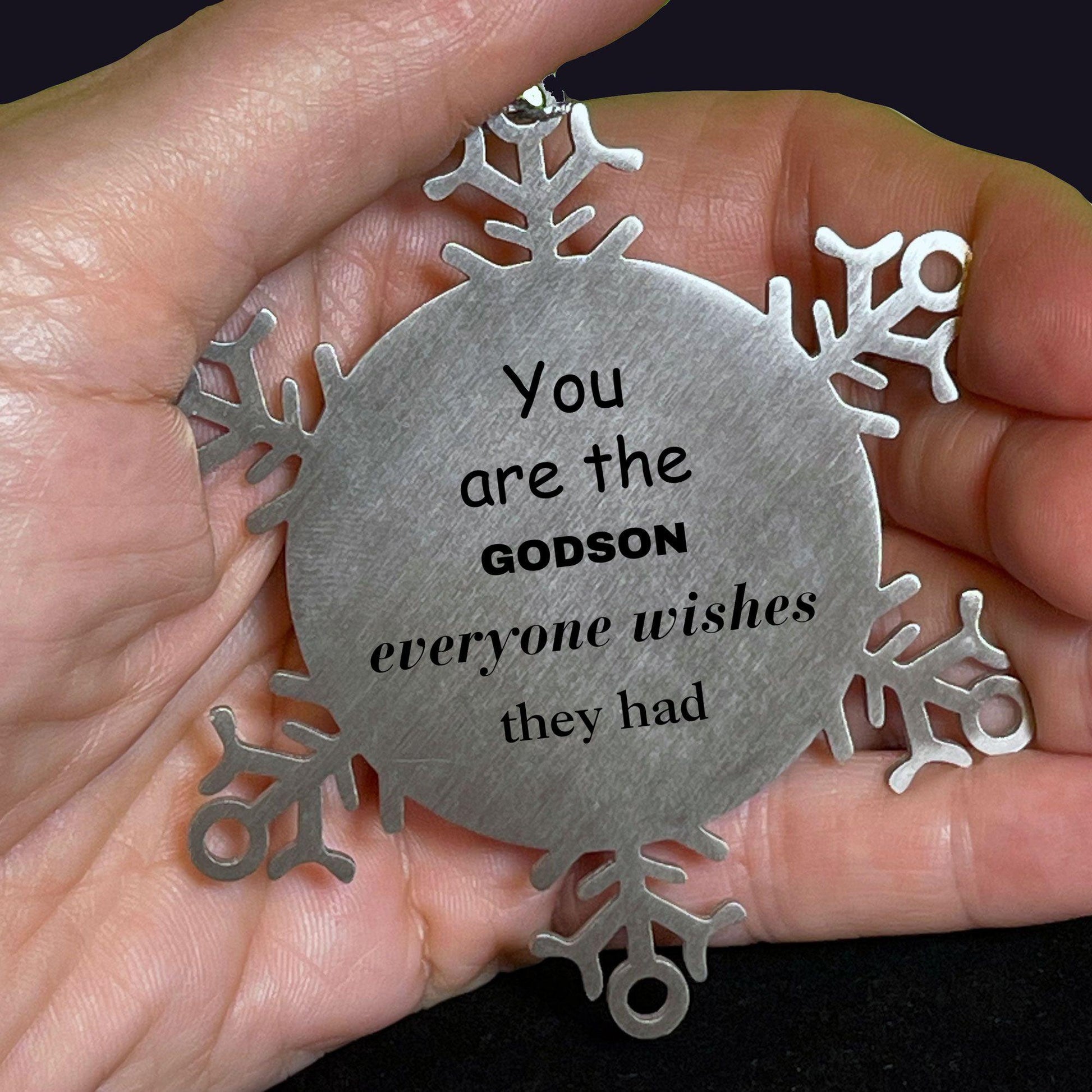 Godson Snowflake Ornament, Everyone wishes they had, Inspirational Ornament For Godson, Godson Gifts, Birthday Christmas Unique Gifts For Godson - Mallard Moon Gift Shop