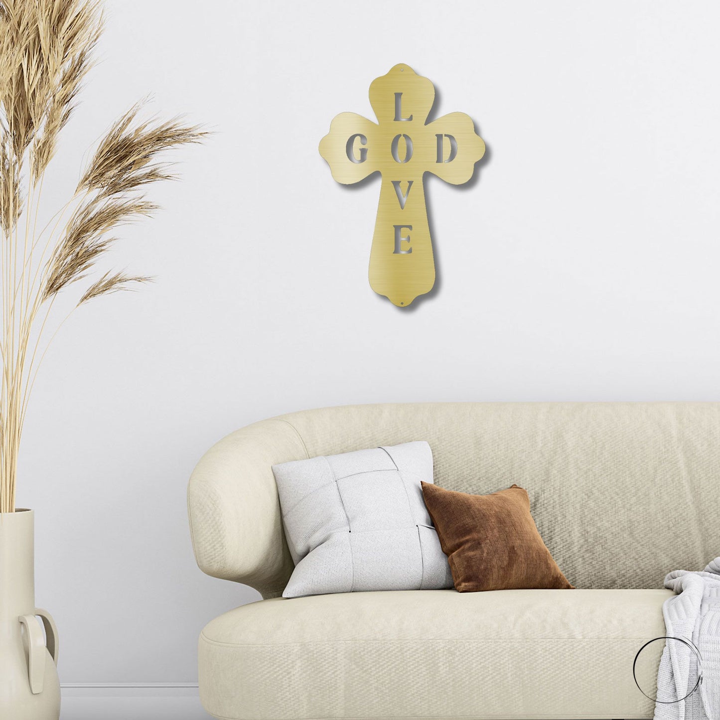 God Love Cross Metal Art Wall Sign