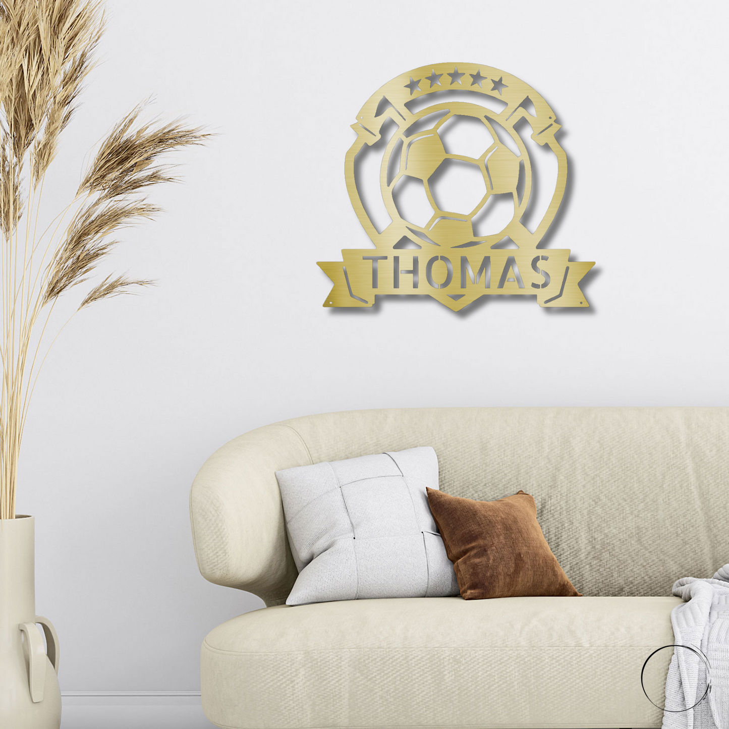 Soccer Plaque Custom Name Steel Wall Sign