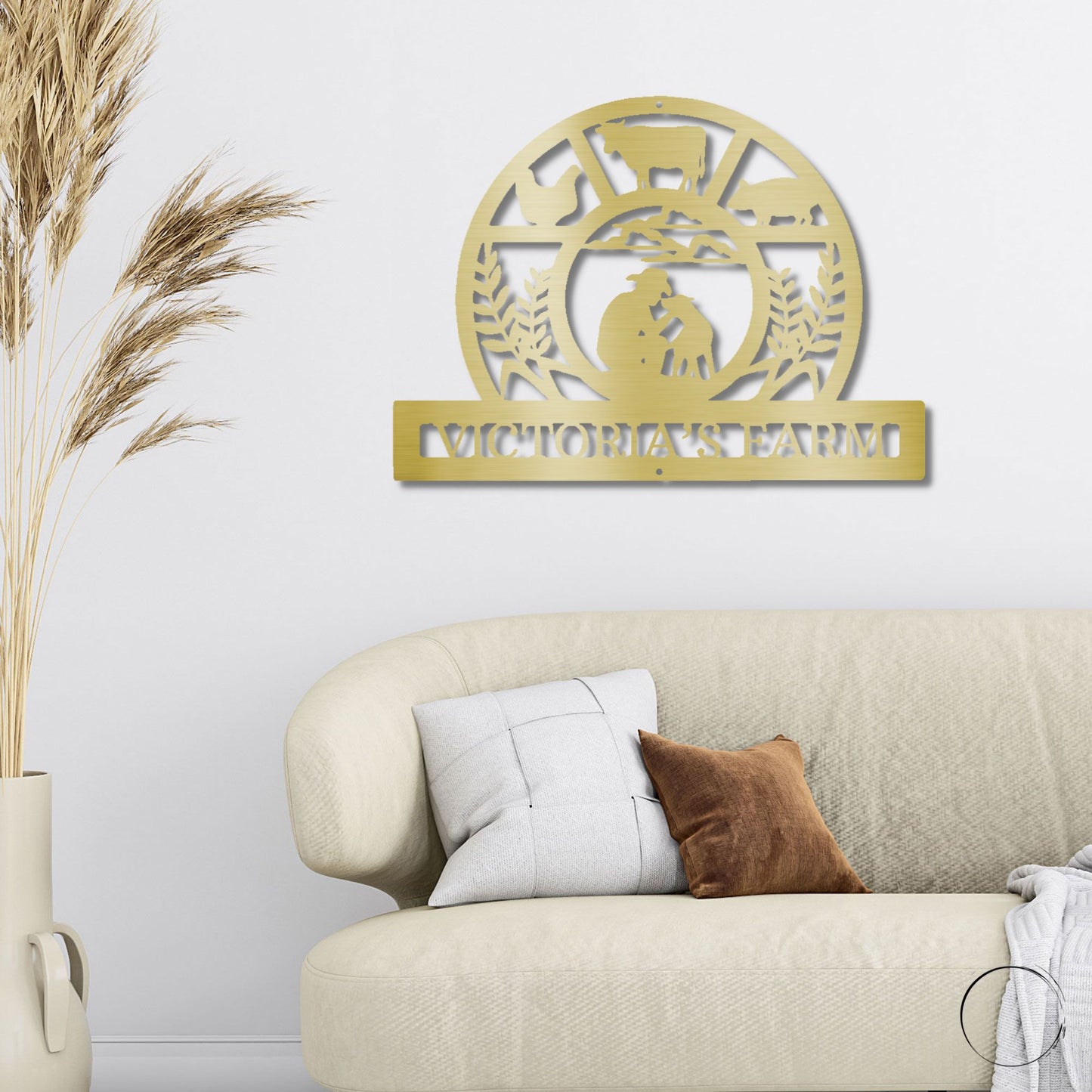 Wheat Field Farm Personalized Name Indoor Outdoor Steel Wall Sign