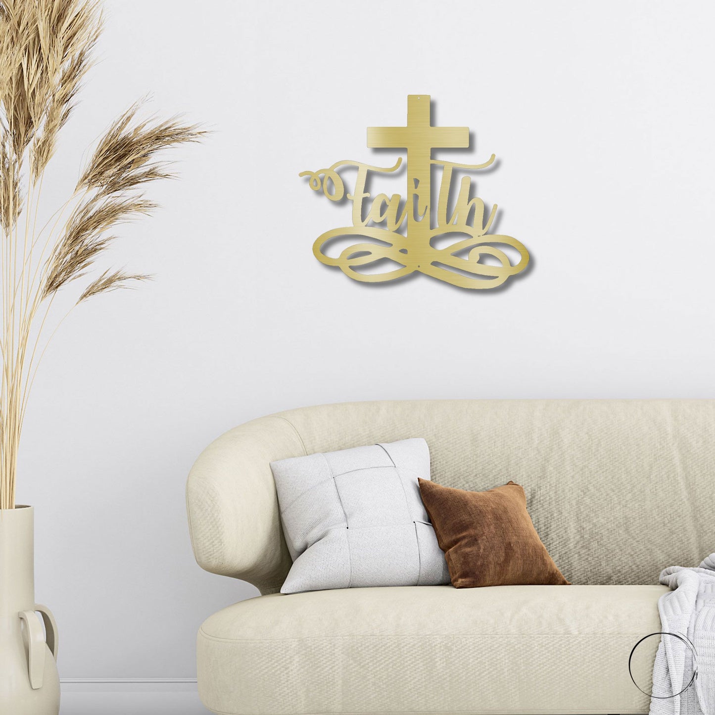 Faith Cross Metal Wall Art Spiritual Home Decor