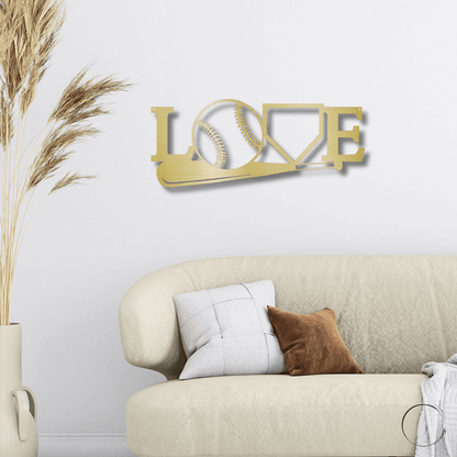 Baseball Love the Game Metal Art Wall Sign