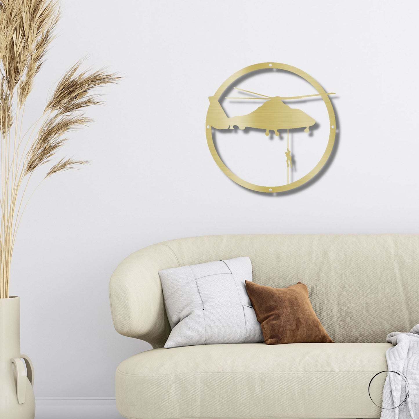 Helicopter Drop Metal Art Wall Sign