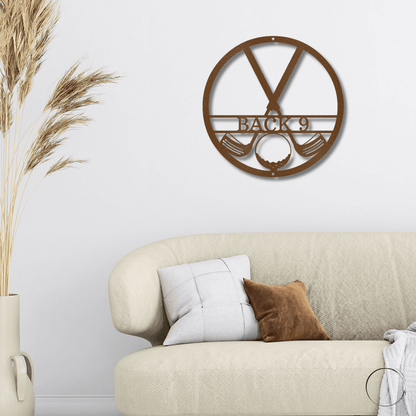 Golf Clubs Monogram Personalized Metal Art Wall Sign - Mallard Moon Gift Shop