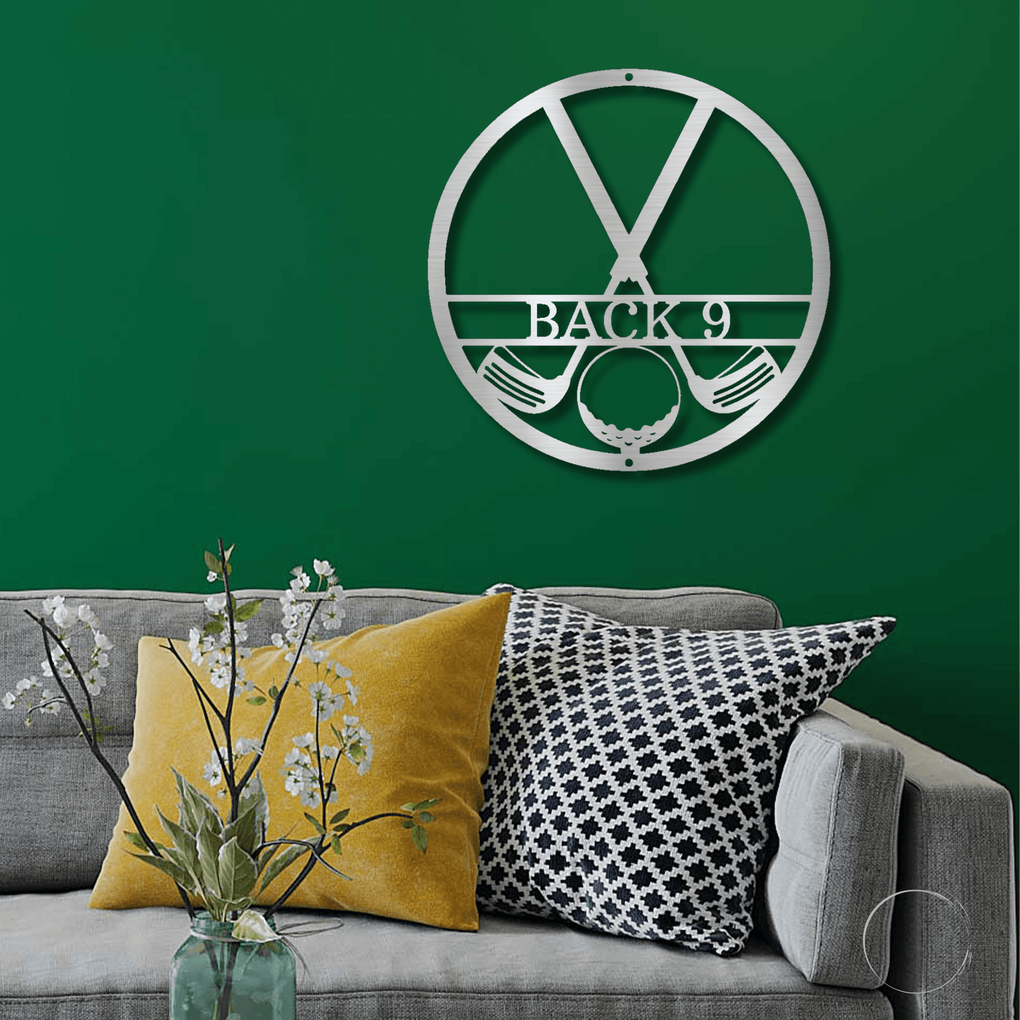 Golf Clubs Monogram Personalized Metal Art Wall Sign - Mallard Moon Gift Shop