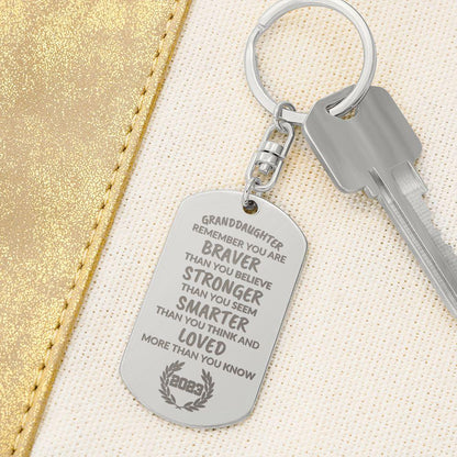 Granddaughter 2023 Graduation Engraved Keychain - Mallard Moon Gift Shop