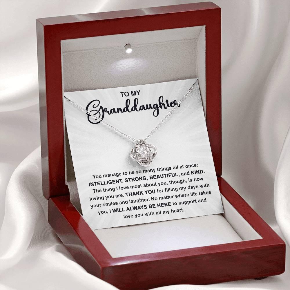 Granddaughter Gift I Will Always Be Here and I Love You With All My Heart Pendant Necklace - Mallard Moon Gift Shop