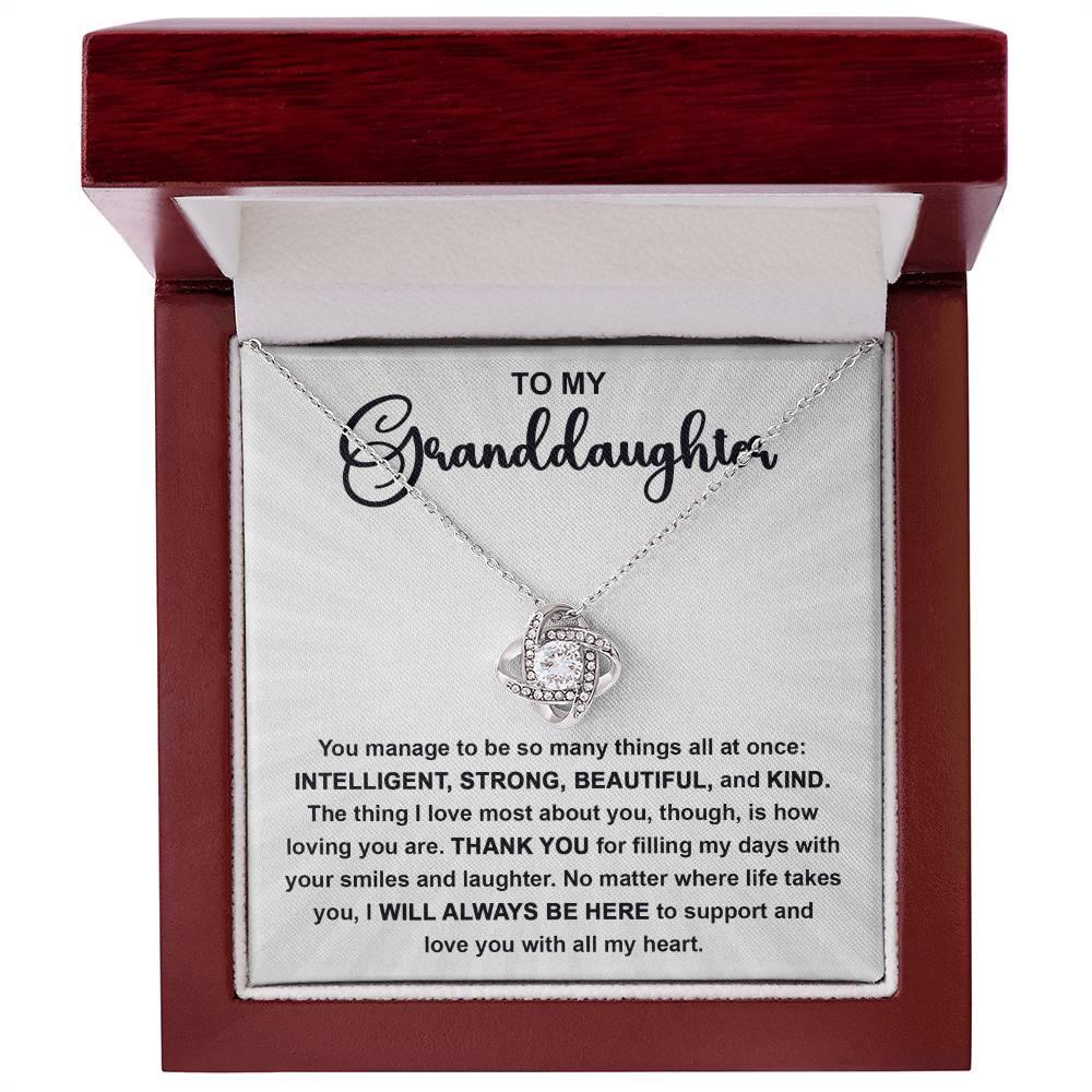 Granddaughter Gift I Will Always Be Here and I Love You With All My Heart Pendant Necklace - Mallard Moon Gift Shop