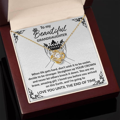 Granddaughter Gift Straighten Your Crown Pendant Necklace with Inspirational Message Card - Mallard Moon Gift Shop