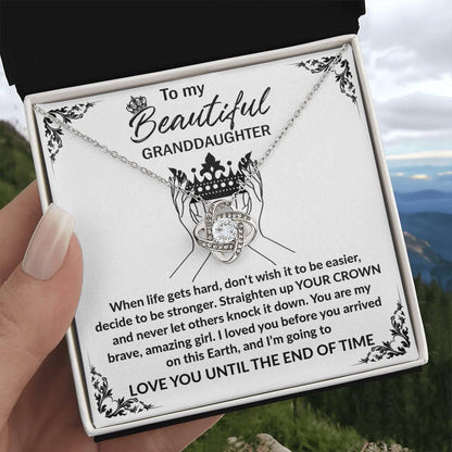 Granddaughter Gift Straighten Your Crown Pendant Necklace with Inspirational Message Card - Mallard Moon Gift Shop