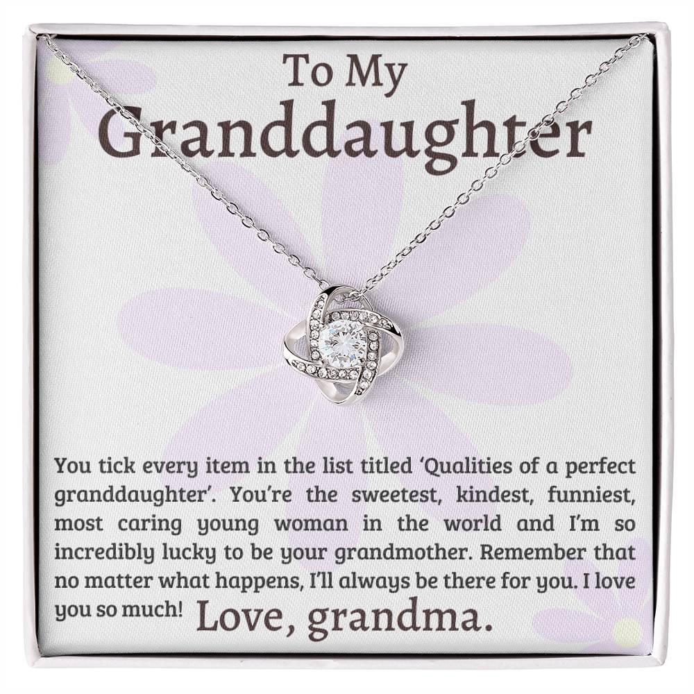 Granddaughter I Am Lucky to Have You - Love Knot Necklace - Mallard Moon Gift Shop