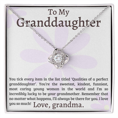 Granddaughter I Am Lucky to Have You - Love Knot Necklace - Mallard Moon Gift Shop