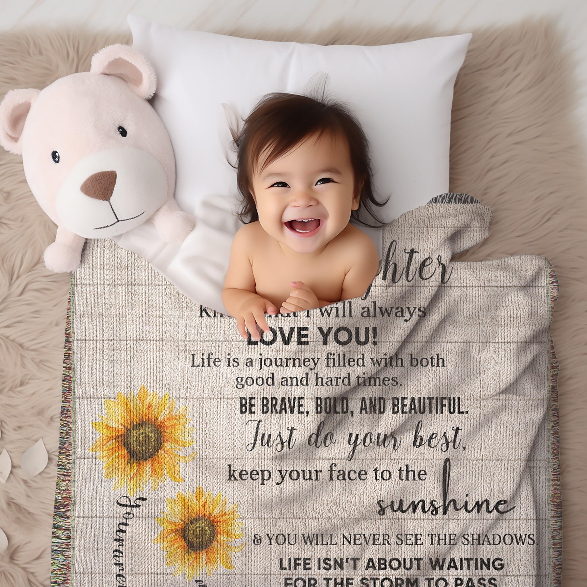 Granddaughter Keepsake Gift - Know that I Will Always Love You - Personalized Heirloom Woven Cotton Blanket - Mallard Moon Gift Shop