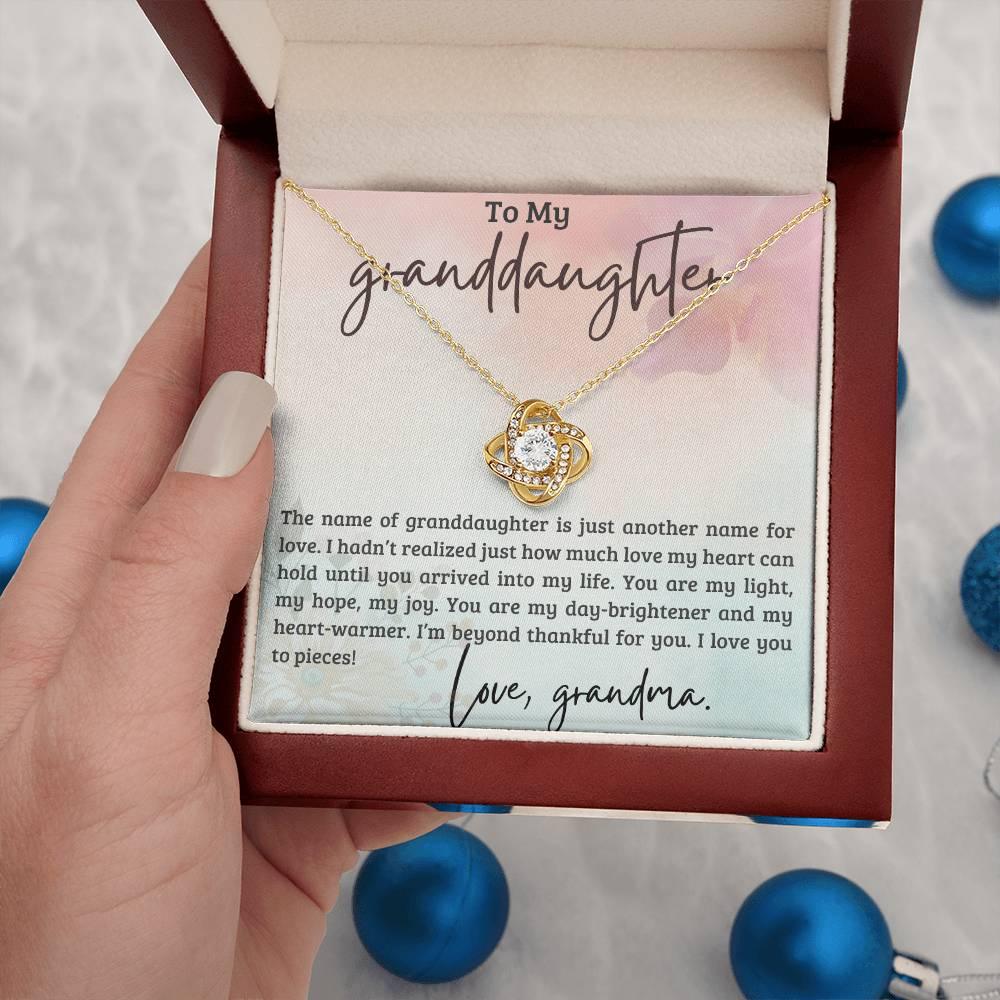 Granddaughter You are my Light, my hope, My Joy - Love Knot Necklace - Mallard Moon Gift Shop