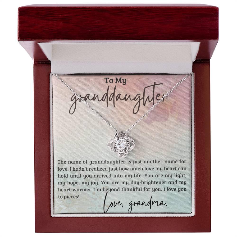 Granddaughter You are my Light, my hope, My Joy - Love Knot Necklace - Mallard Moon Gift Shop