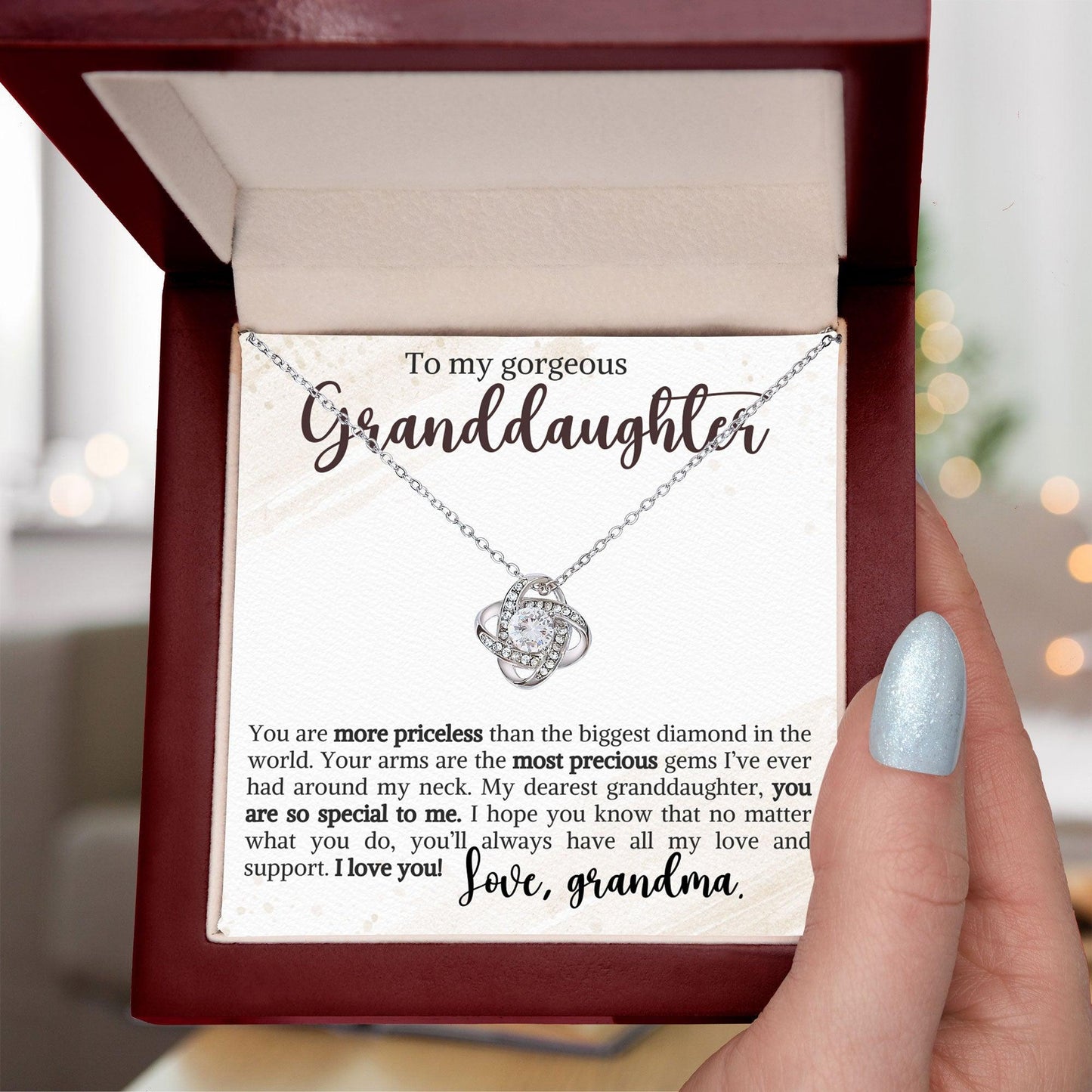 Granddaughter You Are Priceless- Love Knot Necklace - Mallard Moon Gift Shop