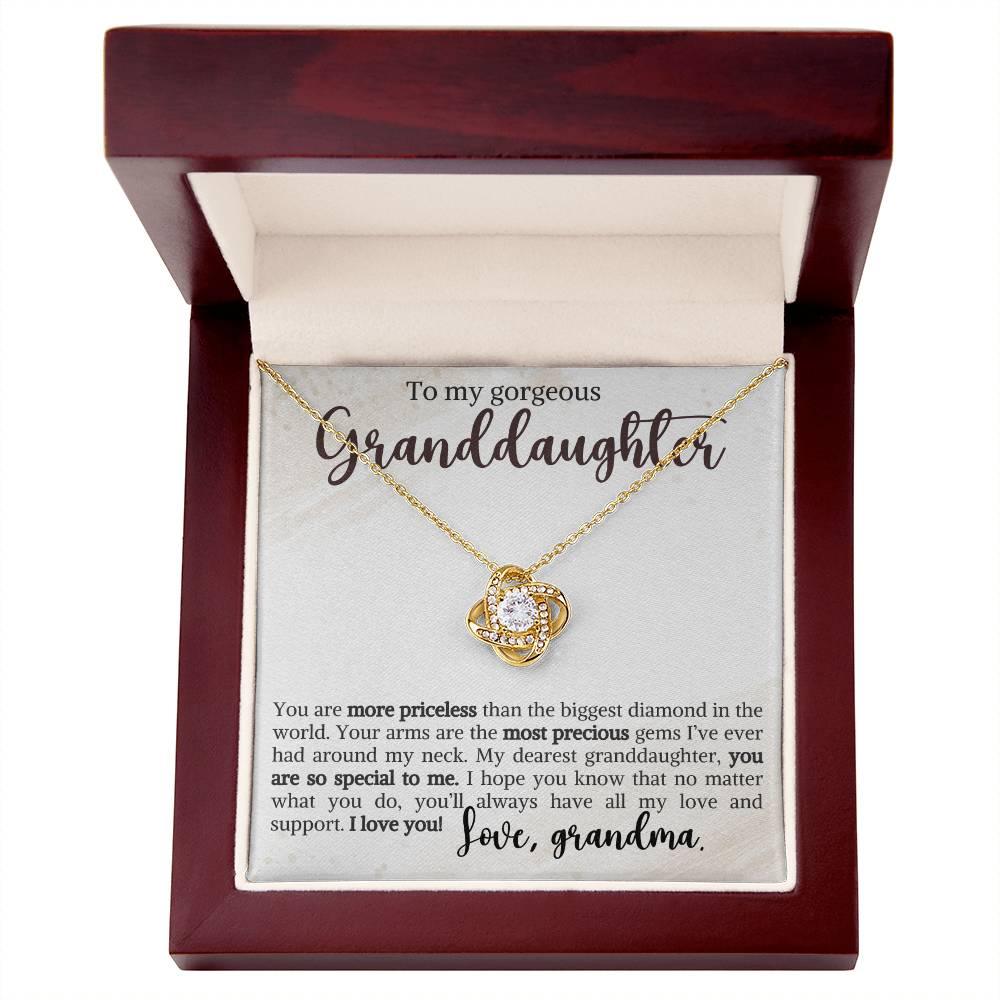 Granddaughter You Are Priceless- Love Knot Necklace - Mallard Moon Gift Shop