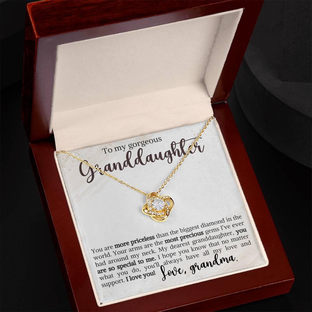 Granddaughter You Are Priceless- Love Knot Necklace - Mallard Moon Gift Shop