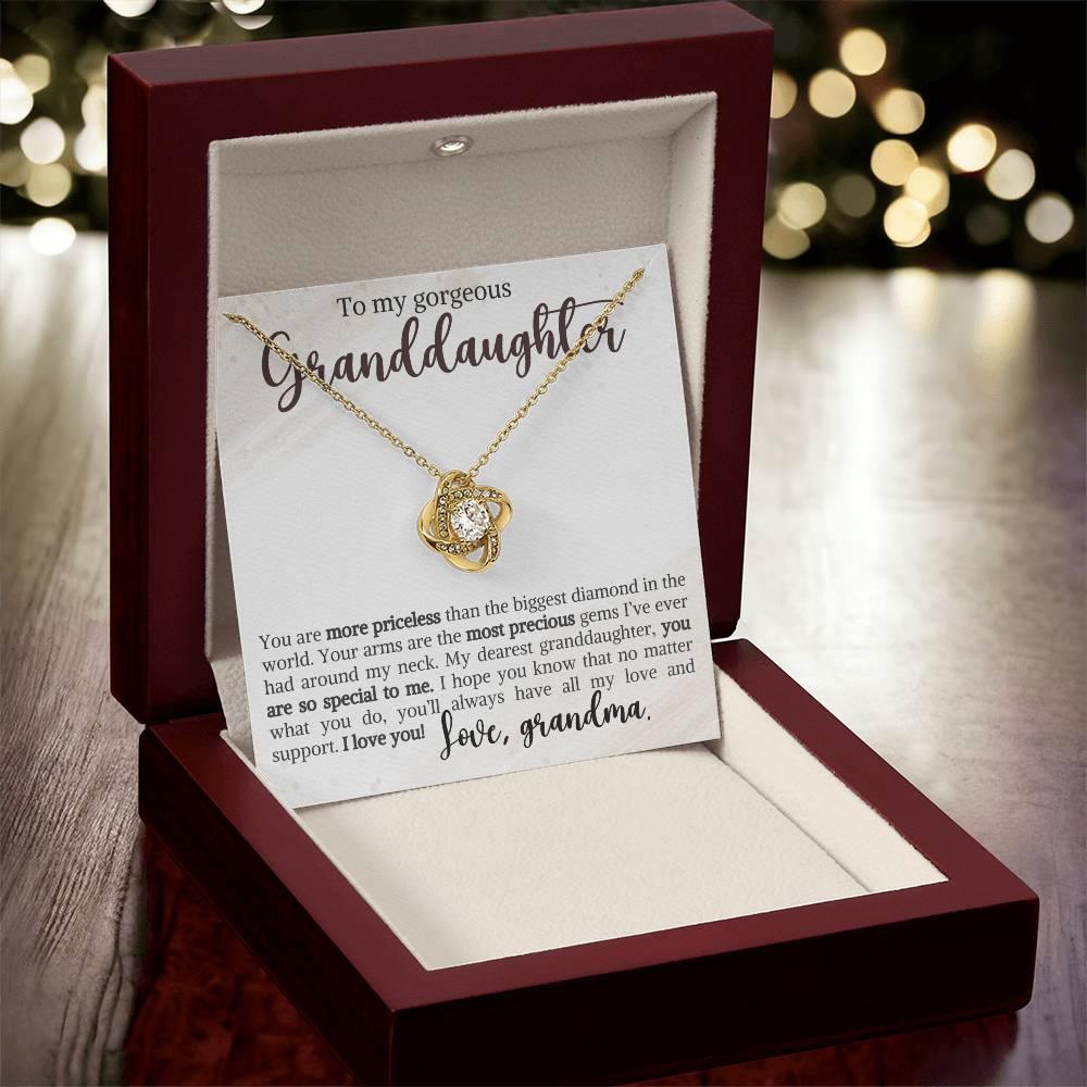 Granddaughter You Are Priceless- Love Knot Necklace - Mallard Moon Gift Shop