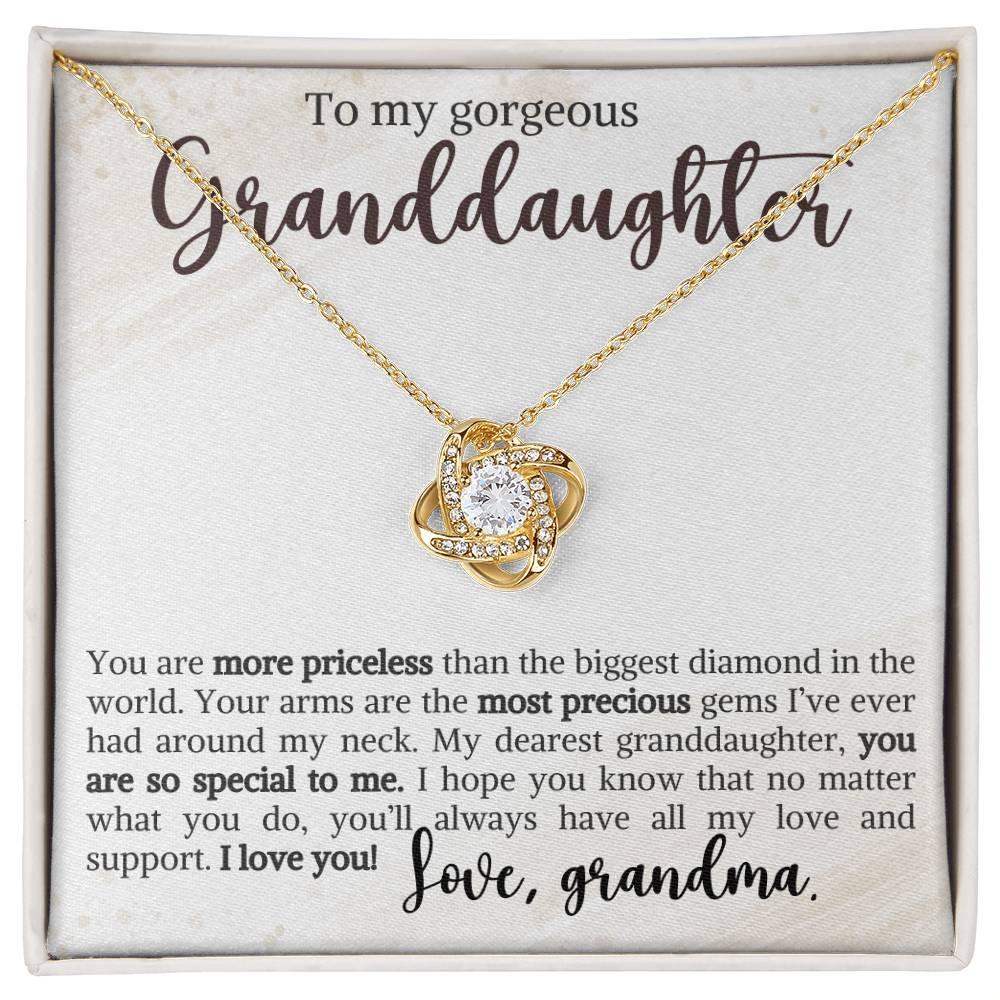 Granddaughter You Are Priceless- Love Knot Necklace - Mallard Moon Gift Shop