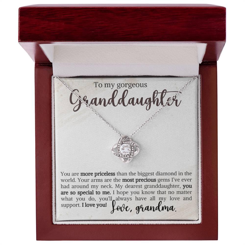 Granddaughter You Are Priceless- Love Knot Necklace - Mallard Moon Gift Shop