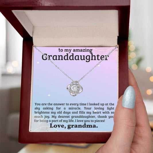 Granddaughter You Fill My Heart With Joy - Love Knot Necklace - Mallard Moon Gift Shop