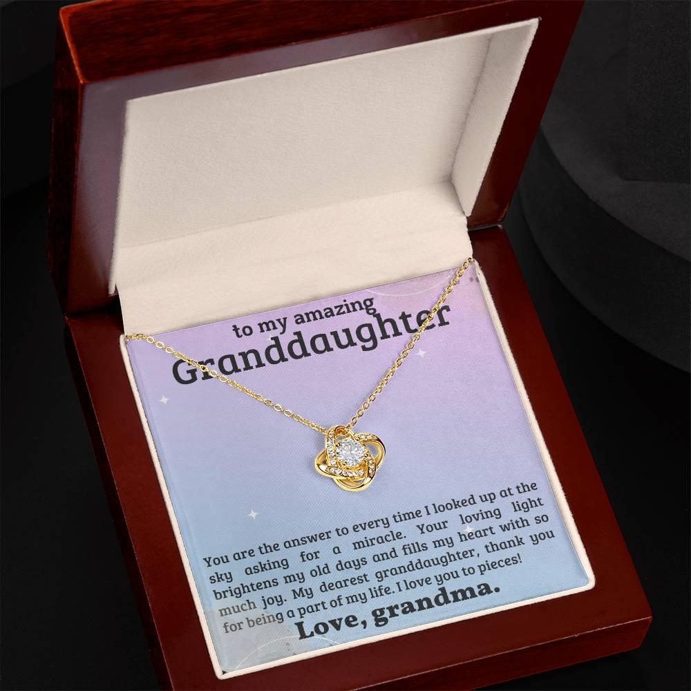 Granddaughter You Fill My Heart With Joy - Love Knot Necklace - Mallard Moon Gift Shop