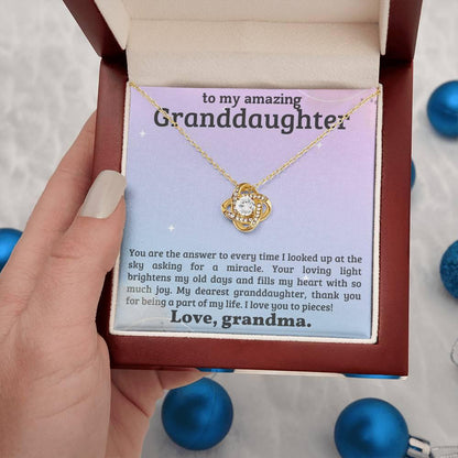 Granddaughter You Fill My Heart With Joy - Love Knot Necklace - Mallard Moon Gift Shop