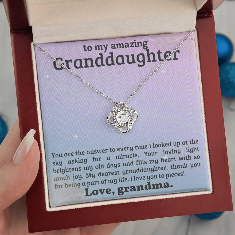 Granddaughter You Fill My Heart With Joy - Love Knot Necklace - Mallard Moon Gift Shop