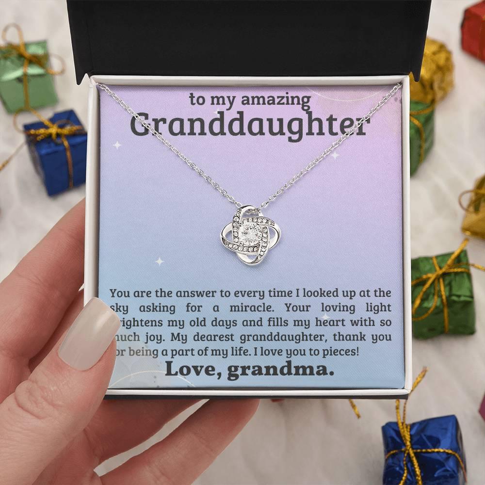 Granddaughter You Fill My Heart With Joy - Love Knot Necklace - Mallard Moon Gift Shop